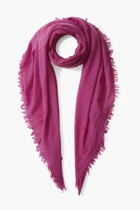 100% Cashmere Scarf Hyacinth Windowpane