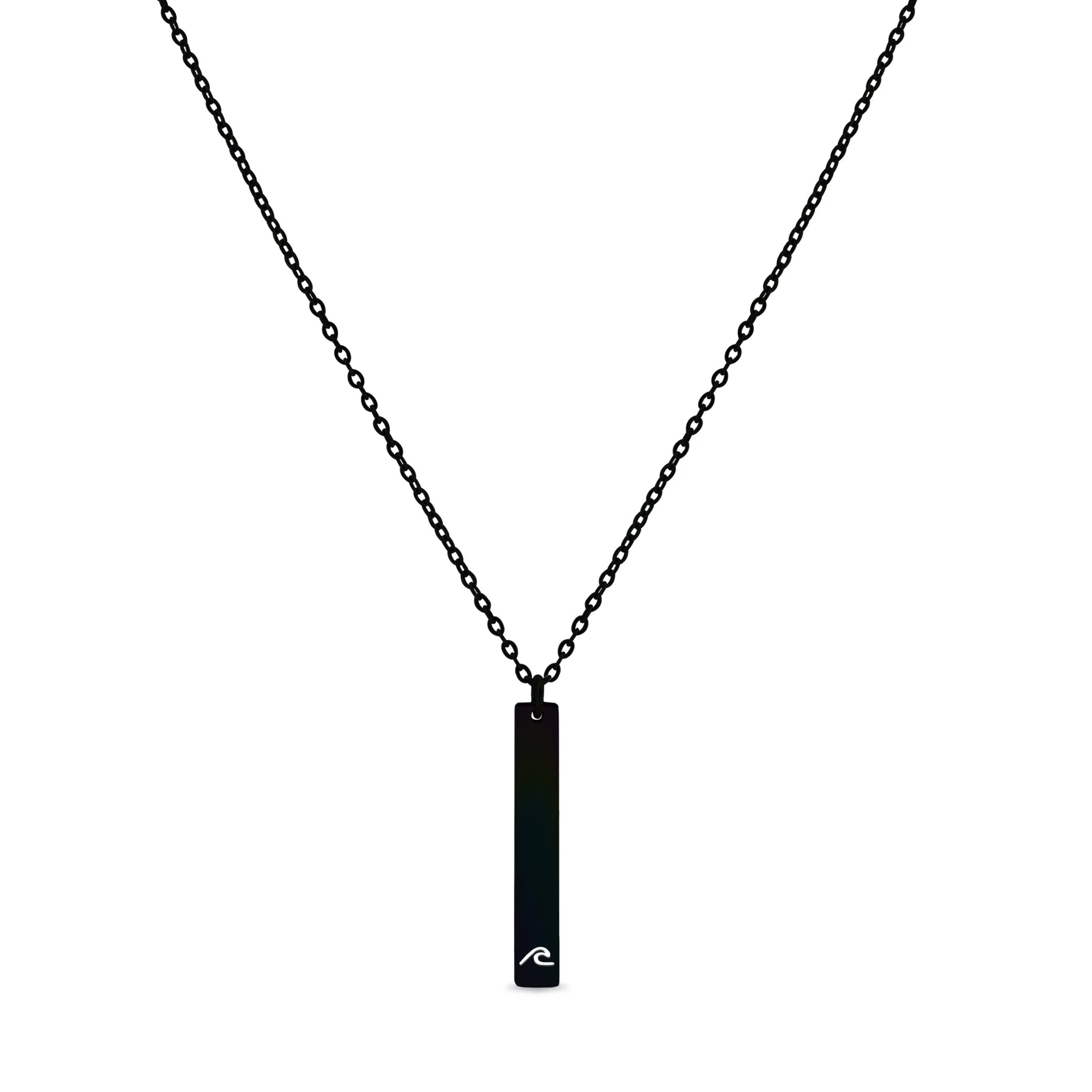 18K PVD Coated Wave Cutout Vertical Stainless Steel Bar Necklace / SBB0298