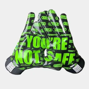 Adult "Nightmare You're Not Safe" Cloaked Receiver Football Gloves