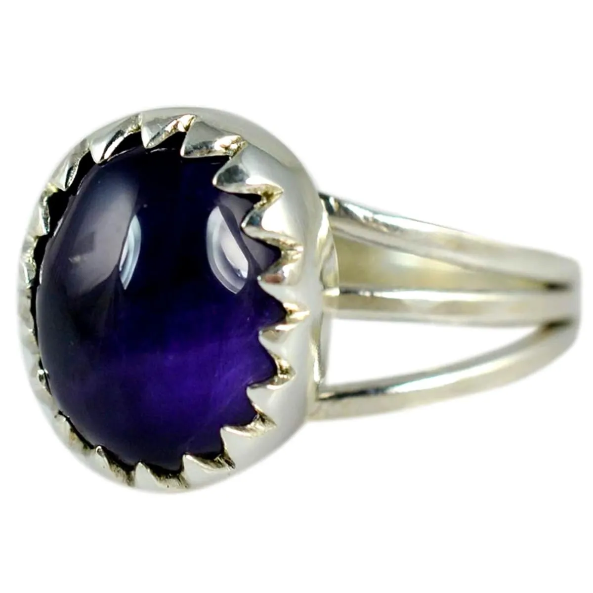 Amethyst Ring ~ Amethyst Silver Ring ~ 925 Solid Sterling Silver ~ Purple Ring ~ Stone Ring ~ Hand Made Ring