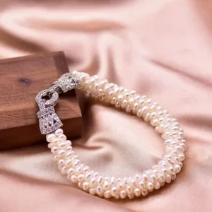 Angle Natural Freshwater White Pearl Bracelet For Women