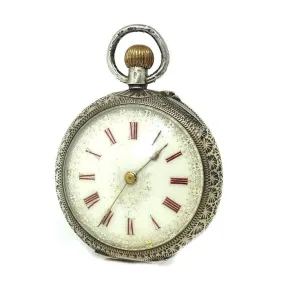 Antique Victorian Sterling Silver Pocket Watch