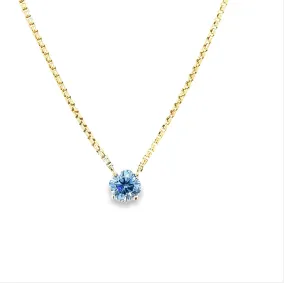 Blue Moissanite Necklace