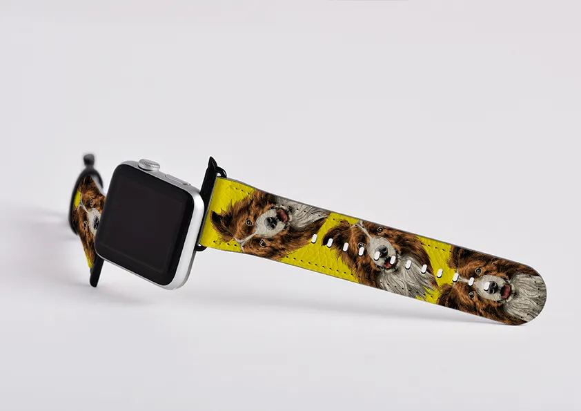 Border Collie Mell Yellow Apple Watch Strap