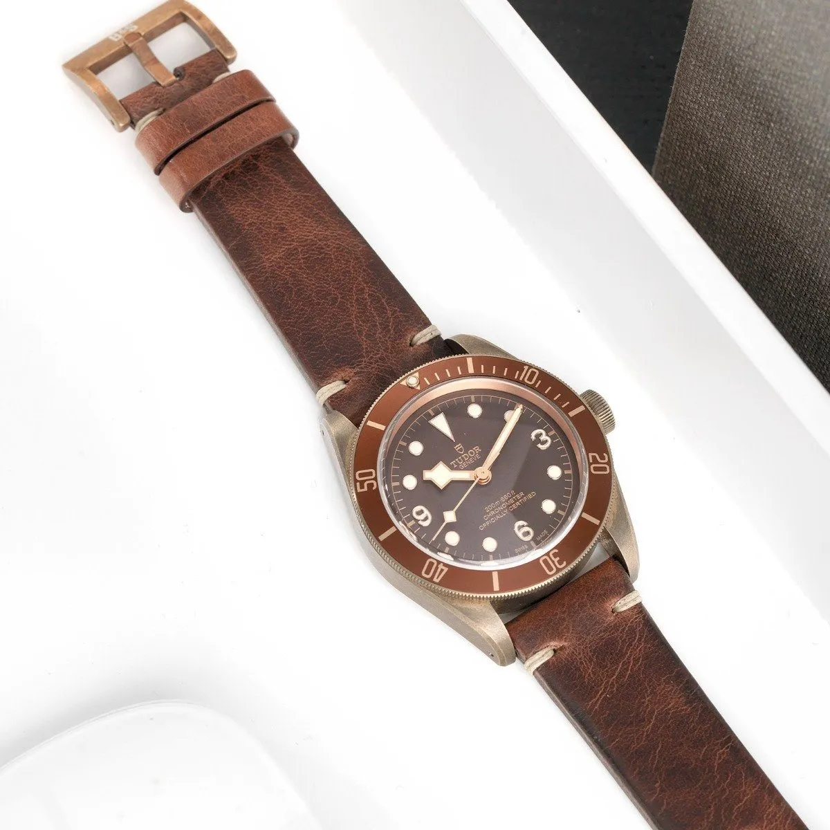 Bronze Perfect Match Siena Leather Watch Strap