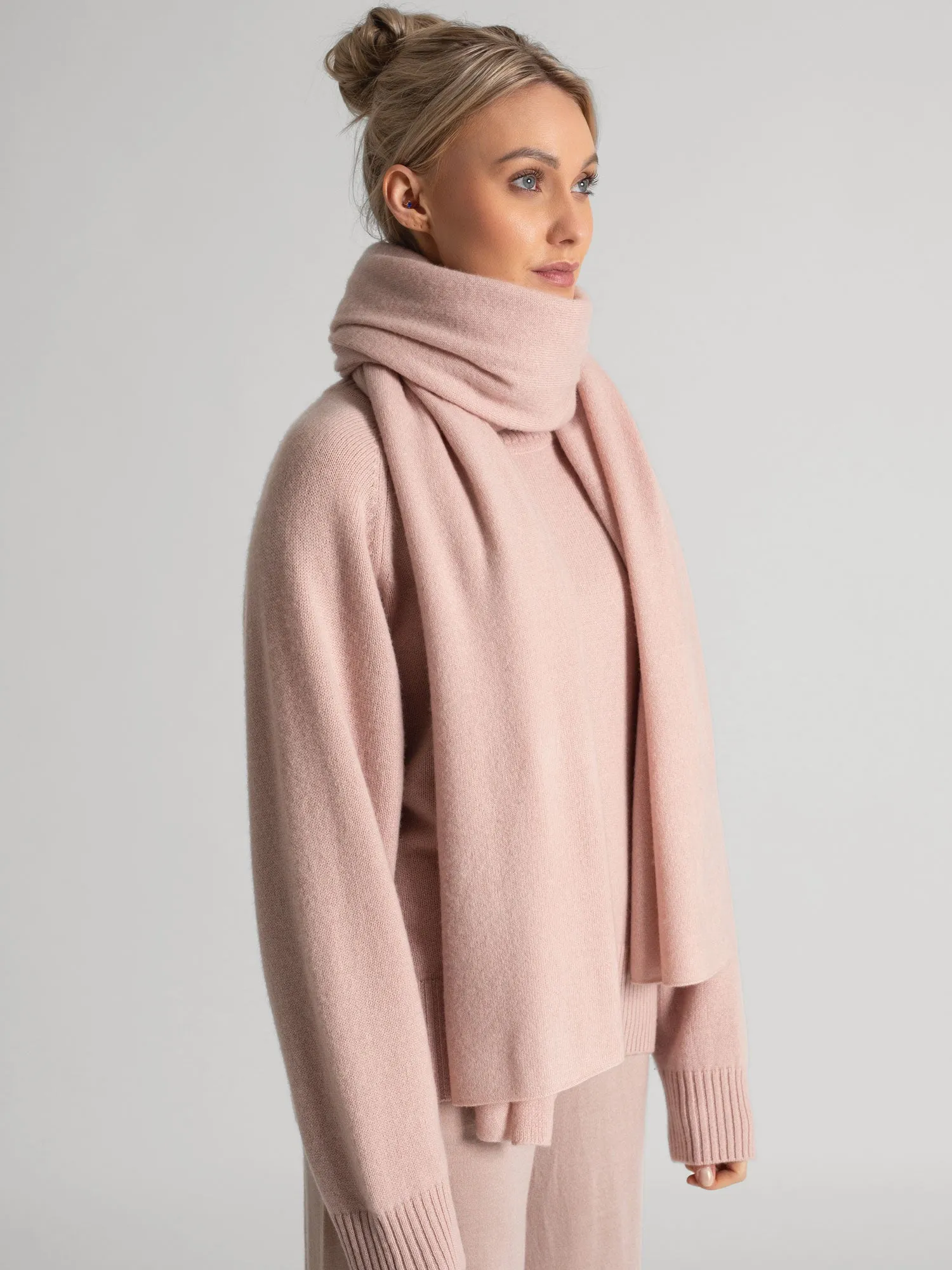 Cashmere scarf "Signature" - rose glow