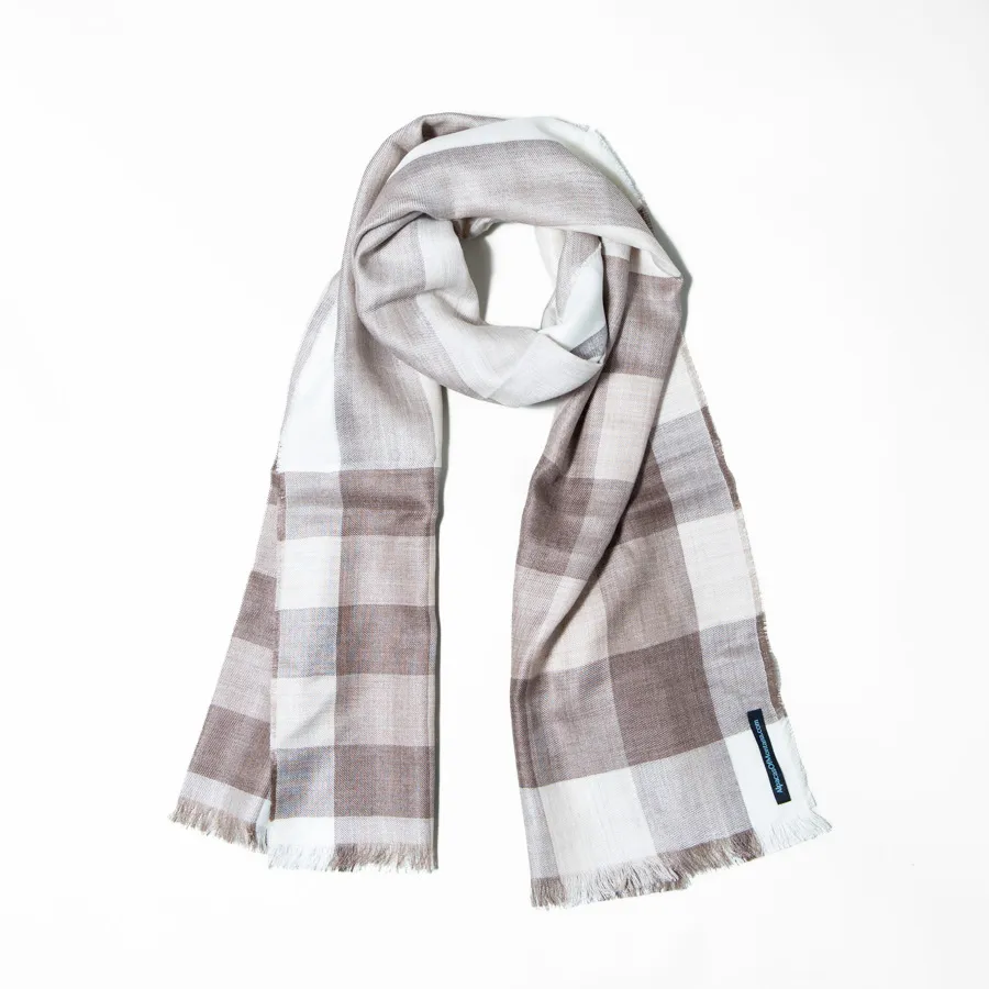 Checkered Alpaca and Silk Scarf