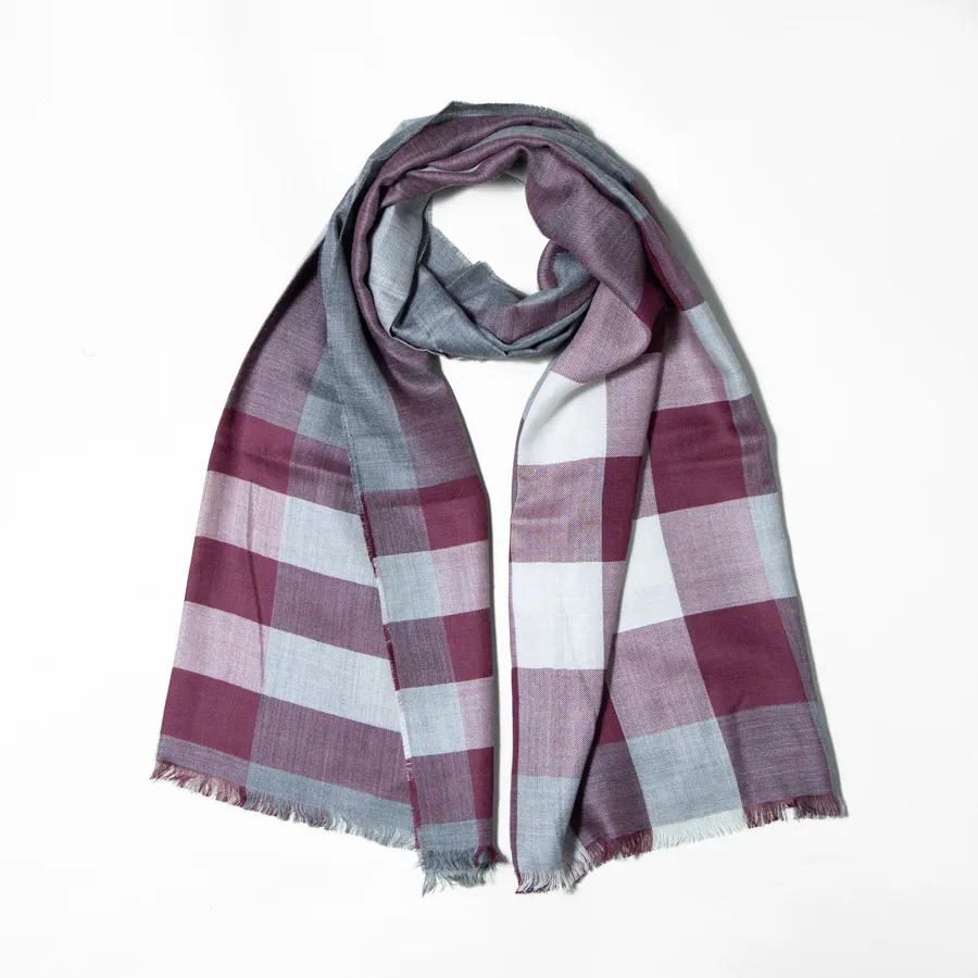 Checkered Alpaca and Silk Scarf