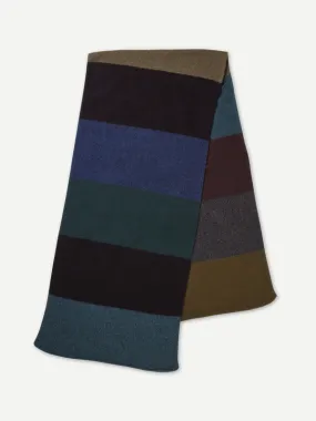 COLOURBLOCK BRUSHED BLANKET SCARF DARK