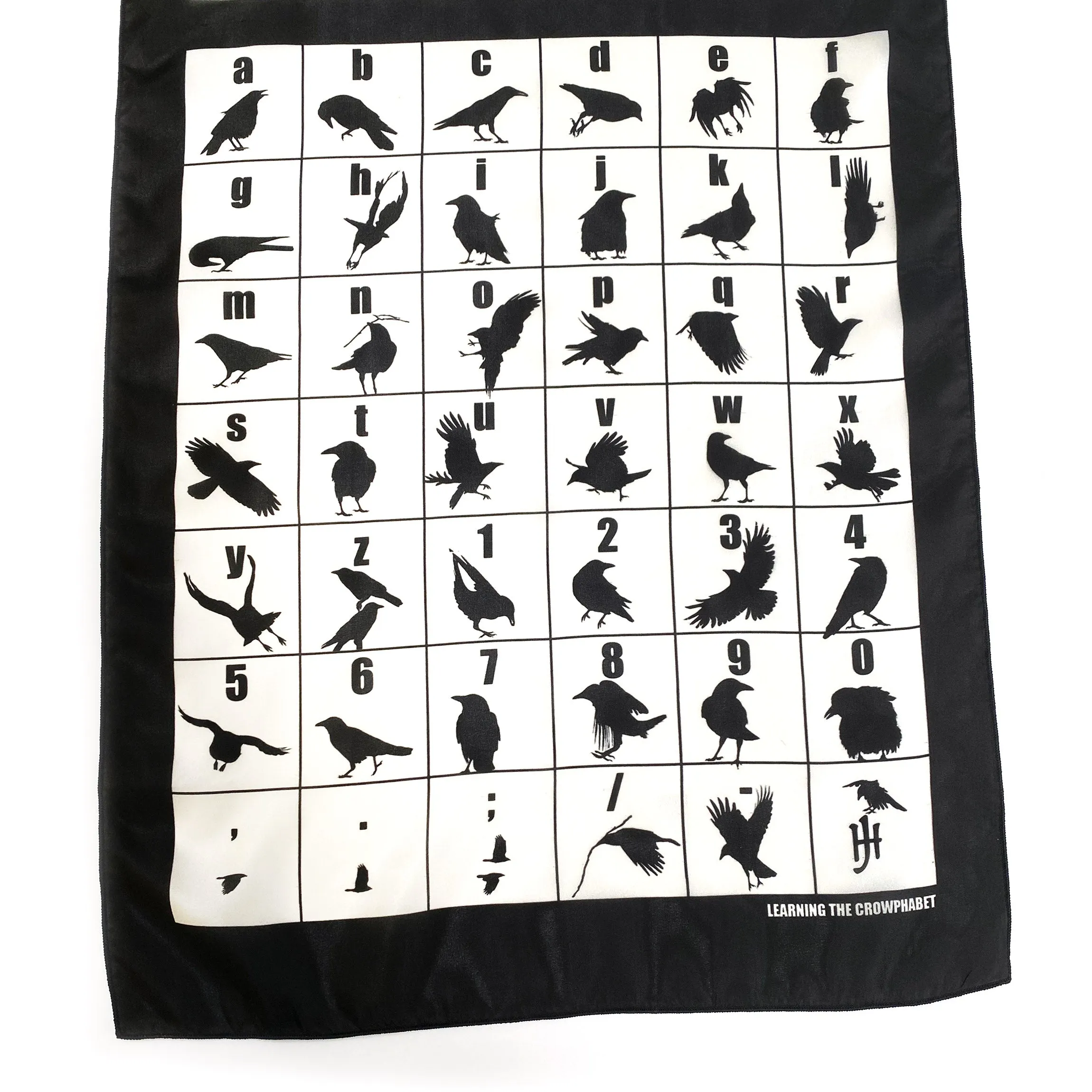 CROWPHABET - Long Silk Scarf - SALE