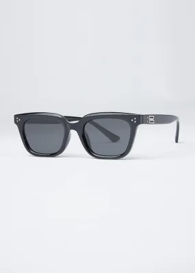 Eclipse Black Unisex Square Sunglasses