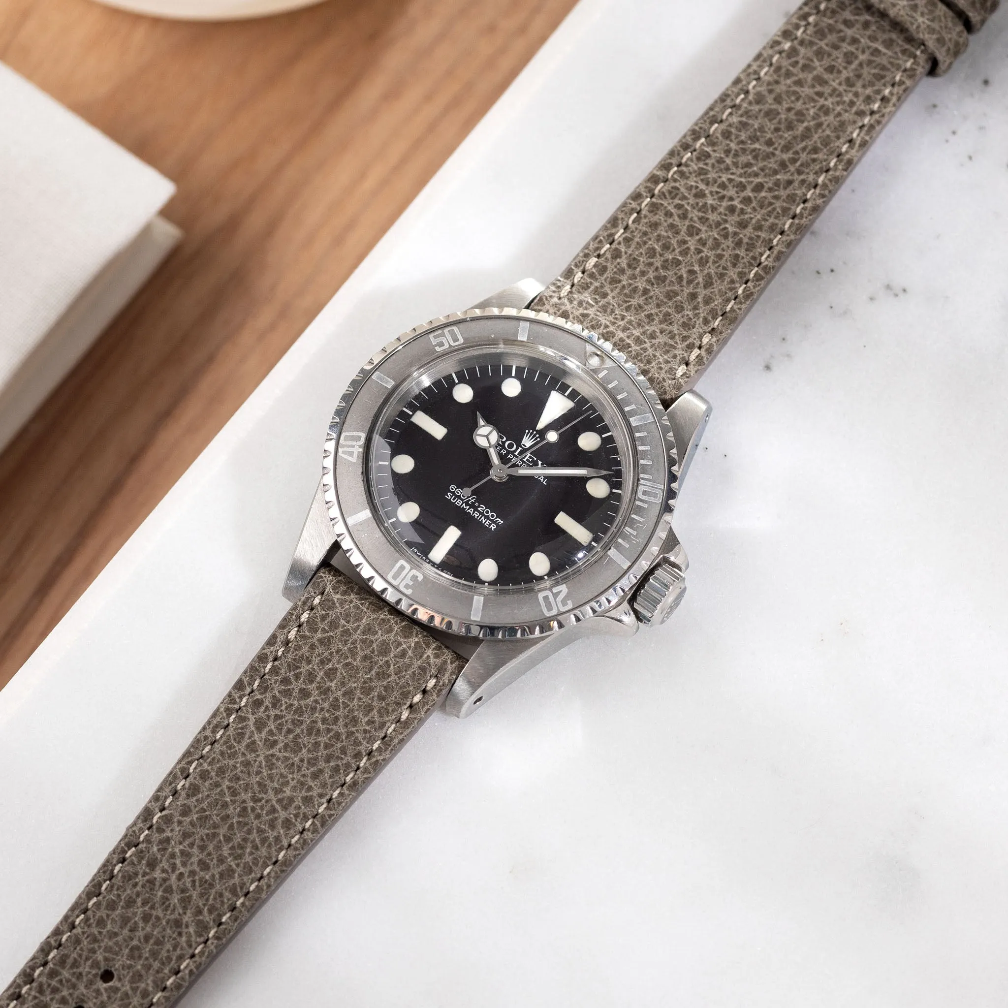 Kansas Grey Leather Watch Strap