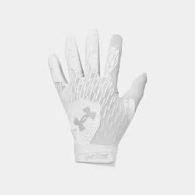 Kids' UA Clean Up Batting Gloves, White/Halo Grey