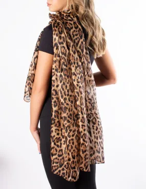 Leopard Print Silk Scarf