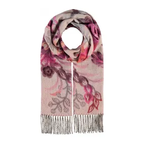 Ornamental Floral Scarf, Pink