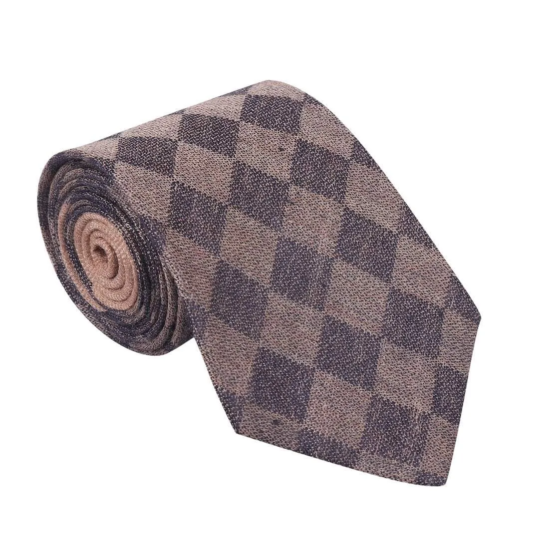 Pashtush Mens  Necktie, Checkered Design, Free Size, Delvin Oxford Blue