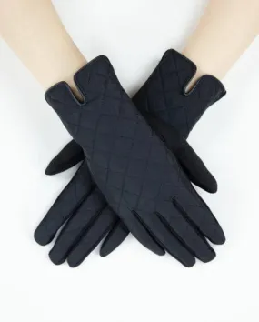 VERY MODA QUILTED GLOVES - BLACK - GL12310BK